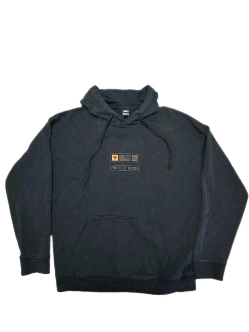 Under Armour Project Rock Freedom Hoodie Sweatshirt Mens Large Black Heavyweight